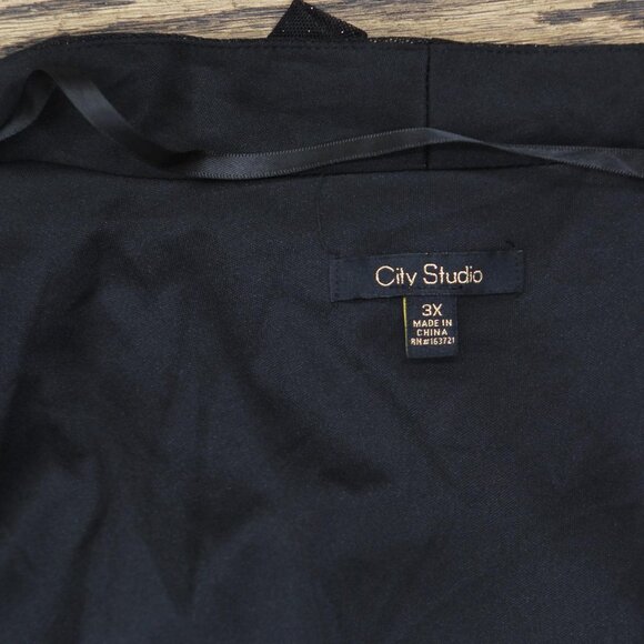 NWT City Studios Womens Trendy Plus Size Glitter Open-Front Shrug Black 3X - Picture 6 of 7